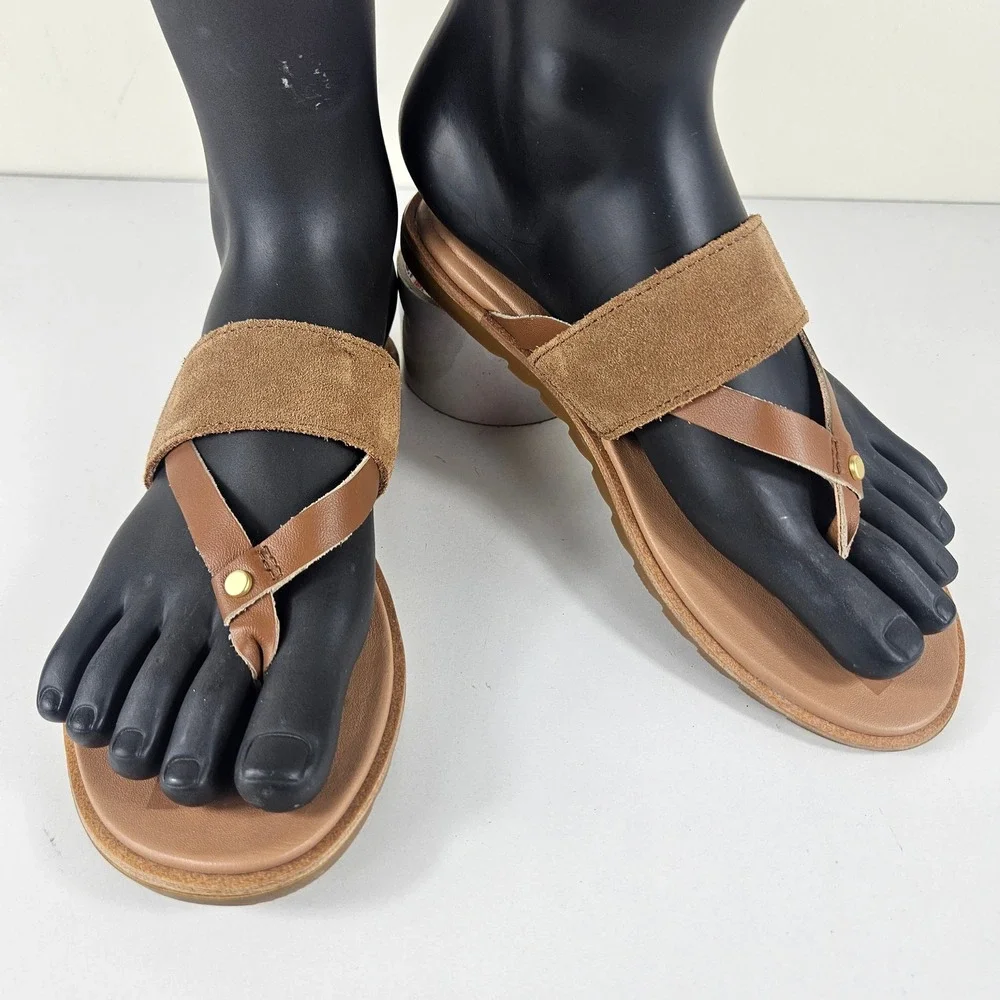 Sorel Ella II Easy Flip / Slip-On Thong Sandal Womens 5.5 Velvet Tan Flat